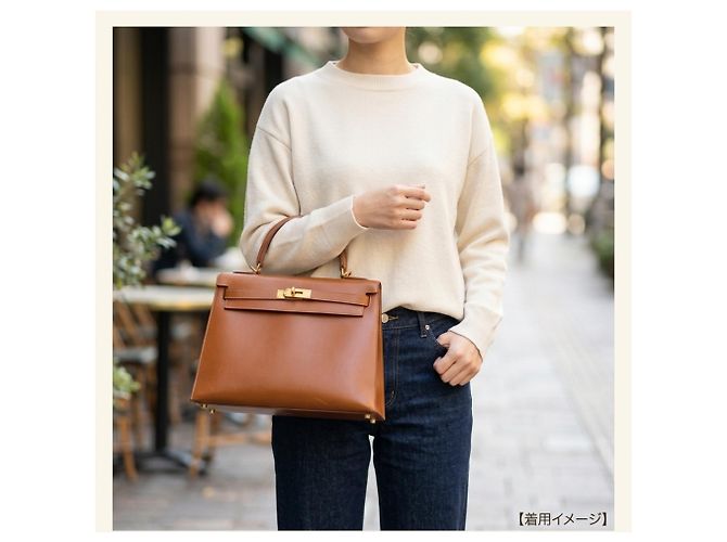 Hermès Sac à main Hermes Kelly 32 Marron Blanc - vue 15