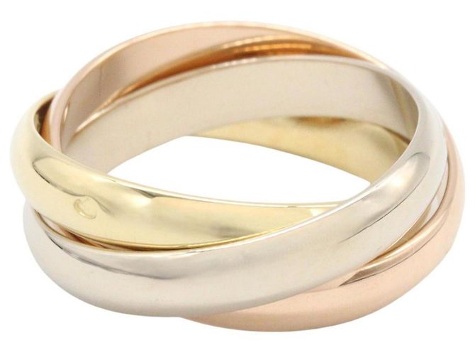 Anillo Cartier Trinity en oro amarillo blanco y rosa Plata Dorado - vista 2
