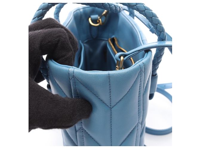 Sac à main Miu Miu NAPPA TRAPUNTAT en bleu - vue 6