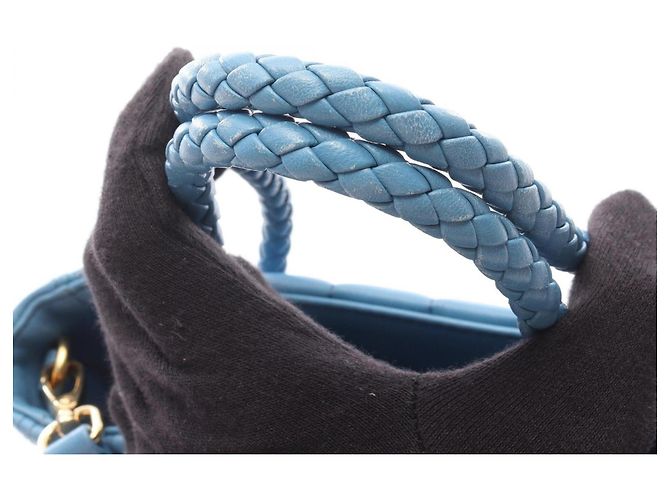 Sac à main Miu Miu NAPPA TRAPUNTAT en bleu - vue 9