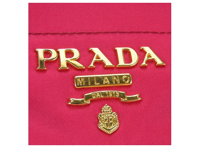 Sac à main Prada en nylon et cuir Rose - vue 10