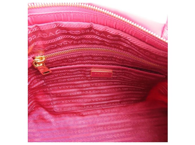 Sac à main Prada en nylon et cuir Rose - vue 18
