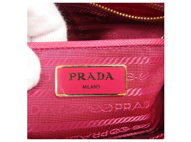 Sac à main Prada en nylon et cuir Rose - vue 22