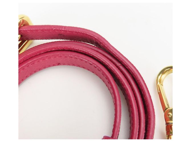 Sac à main Prada en nylon et cuir Rose - vue 28