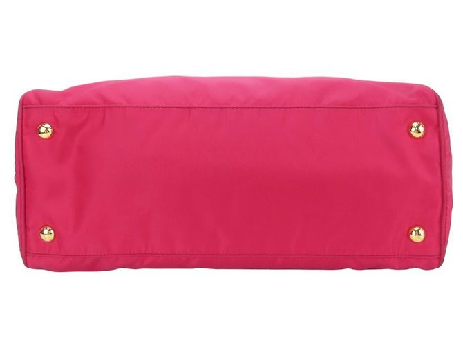 Sac à main Prada en nylon et cuir Rose - vue 5