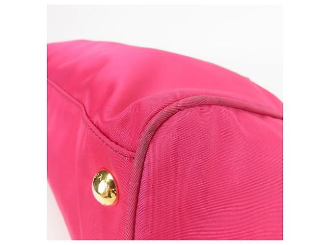 Sac à main Prada en nylon et cuir Rose - vue 7