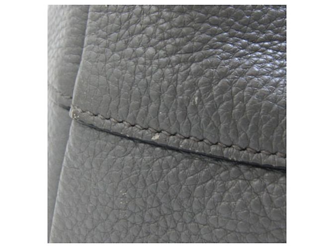 Prada Gray Leather Tote Bag Brown - view 4