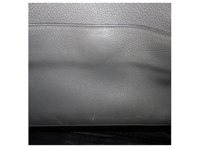 Prada Gray Leather Tote Bag Brown - view 9