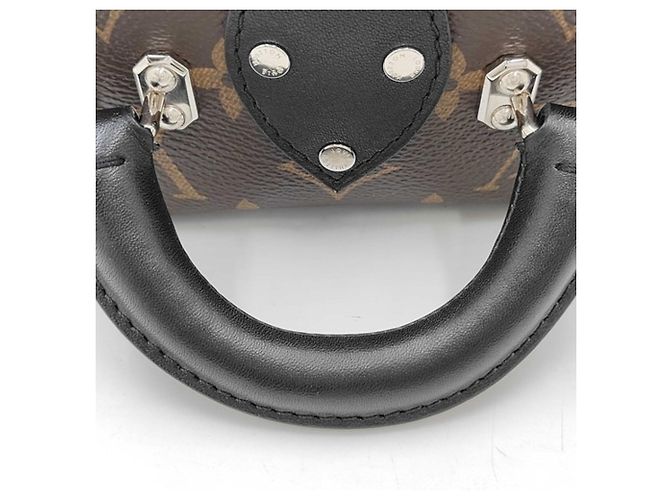 Louis Vuitton Monogram Leder-Schultertasche Braun Schwarz - Ansicht 3
