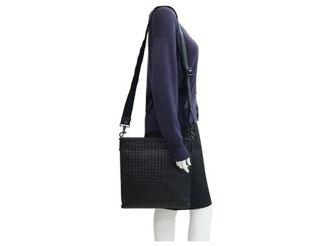 Borsa a tracolla Bottega Veneta Intrecciato Nero - vista 10