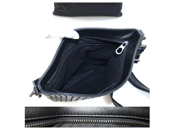 Borsa a tracolla Bottega Veneta Intrecciato Nero - vista 2