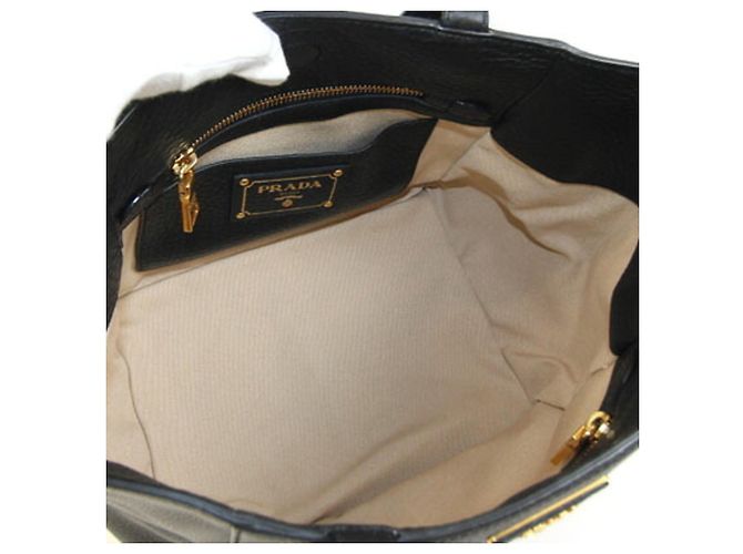 Prada Black Vitello Daino Tote Bag - view 3