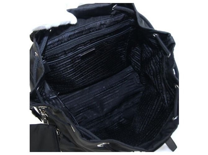 Sac à dos Prada en nylon et cuir Noir - vue 3