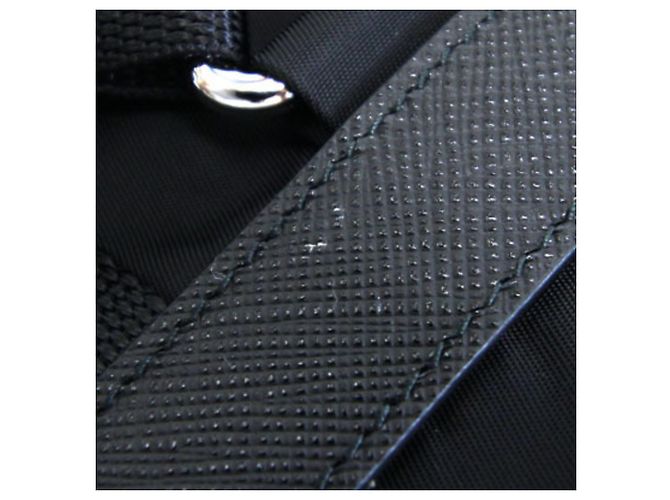 Sac à dos Prada en nylon et cuir Noir - vue 6
