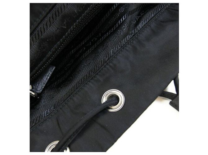 Sac à dos Prada en nylon et cuir Noir - vue 7