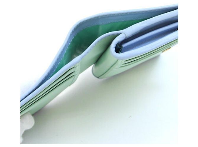 Marmont Portafoglio bi-fold Gucci in pelle azzurro e verde Verde chiaro Blu chiaro - vista 3
