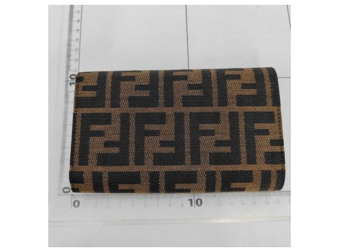 Portafoglio tri-fold Fendi Zucca Pattern Marrone - vista 2