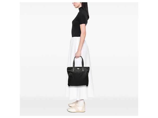 Tote Sac cabas Prada en Tessuto noir - vue 6