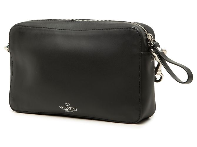 Borsa a tracolla VLTN in pelle nera Valentino Nero - vista 2