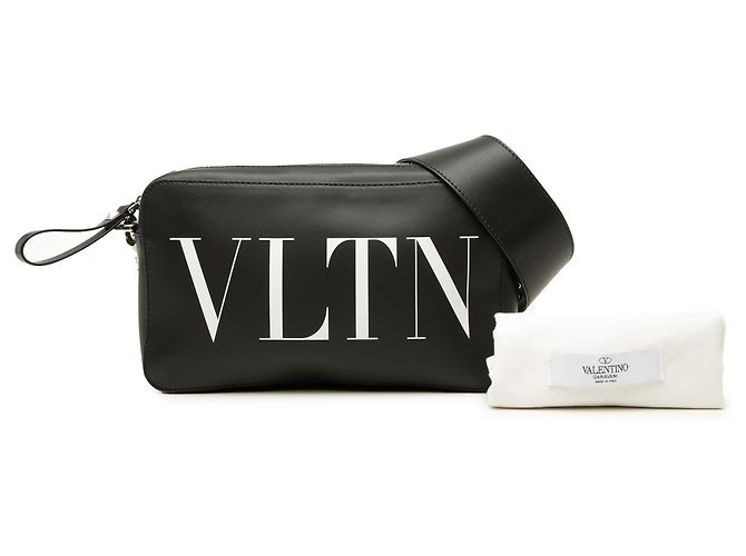 Borsa a tracolla VLTN in pelle nera Valentino Nero - vista 7
