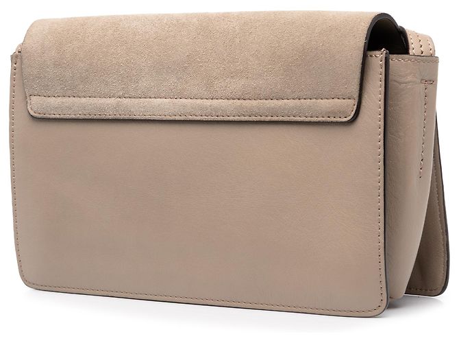 Chloé Faye Crossbody Small em camurça e couro de bezerro castanho Marrom Taupe - vista 2