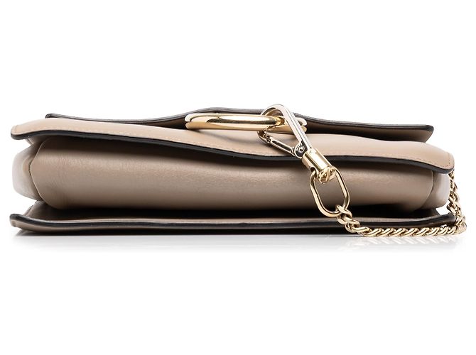 Chloé Faye Crossbody Small em camurça e couro de bezerro castanho Marrom Taupe - vista 3