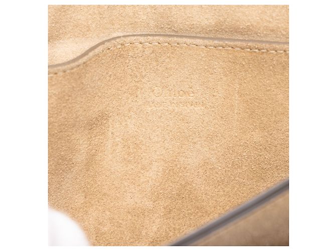 Chloé Faye Crossbody Small em camurça e couro de bezerro castanho Marrom Taupe - vista 5