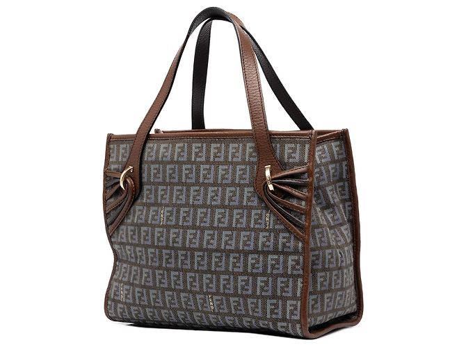Fendi Gray Zucchino Denim Handtasche Braun - Ansicht 2
