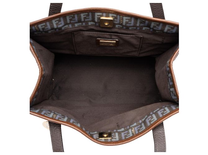 Fendi Gray Zucchino Denim Handtasche Braun - Ansicht 4