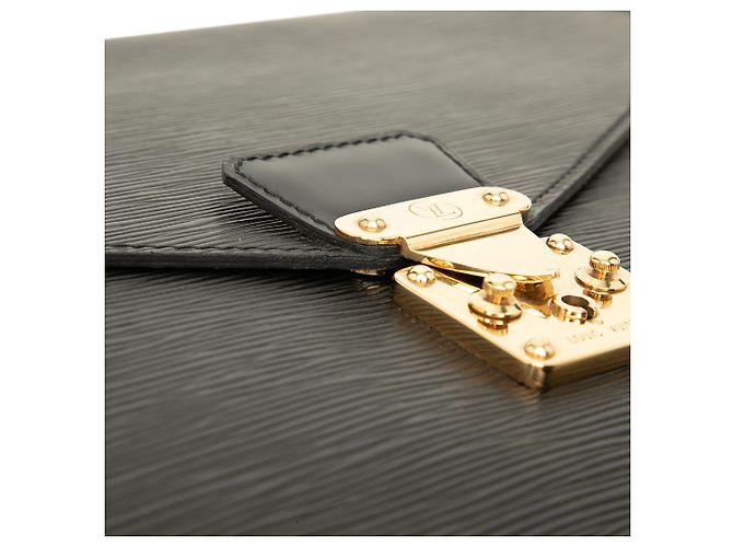 Louis Vuitton Black Epi Porte Documents Senateur Nero - vista 6