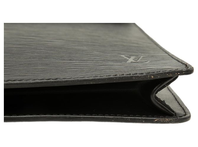 Louis Vuitton Black Epi Porte Documents Senateur Nero - vista 8