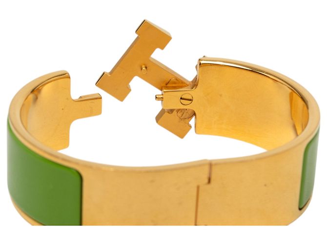 Bracciale Hermès Clic Clac H PM in smalto largo verde - vista 5