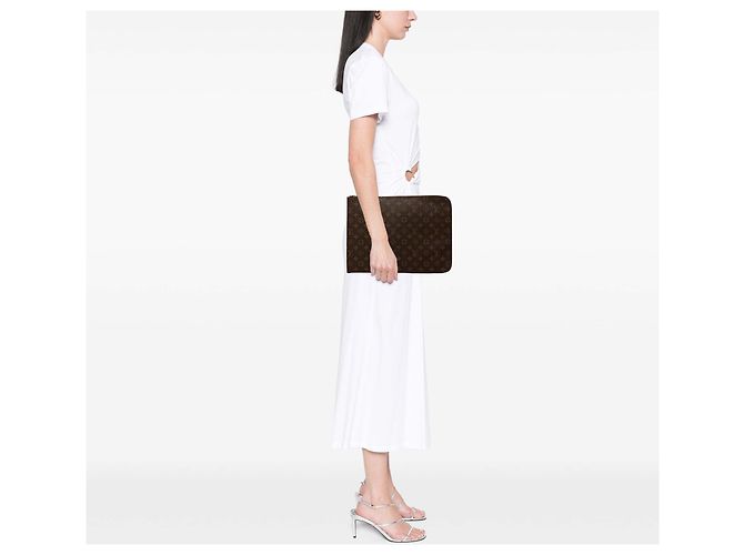 Louis Vuitton Brown Monogram Poche Documents Portfolio Marrone - vista 7