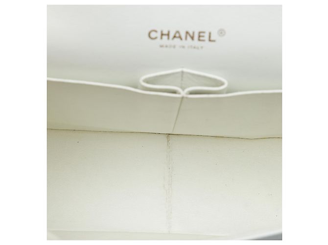Chanel White Jumbo Classic Caviar Double Flap Blanco - vista 4