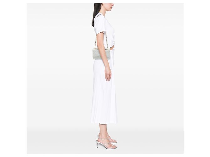 Chanel White Jumbo Classic Caviar Double Flap Blanco - vista 6