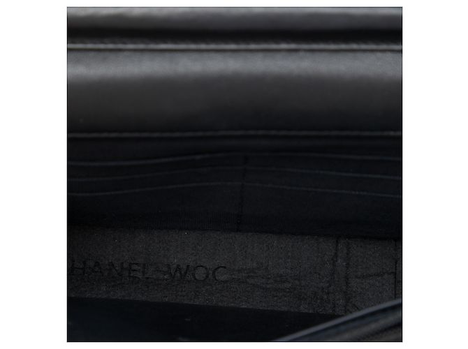 Portafoglio Chanel Black CC Quilted Patent Wallet On Chain Nero - vista 4