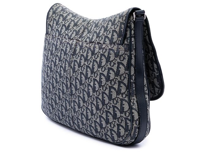 Autre Marque Dior Blue Diorissimo Trotter Canvas Messenger Bag Blau Marineblau - Ansicht 2
