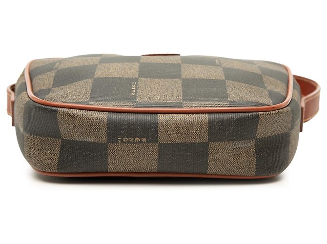 Fendi Brown Pequin Coated Canvas Checkboard Crossbody Braun - Ansicht 3