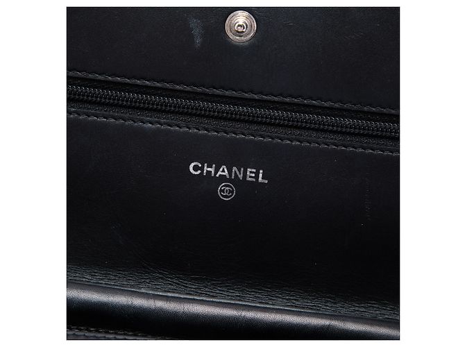 Chanel Cambon Ligne Wallet On Chain aus schwarzem gestepptem Lammleder - Ansicht 5