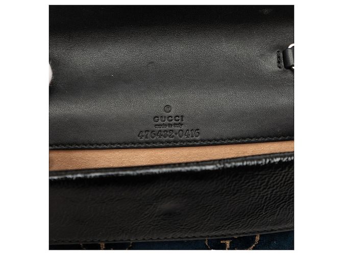 Gucci Blue Mini GG Velvet Dionysus Crossbody Blu scuro - vista 5