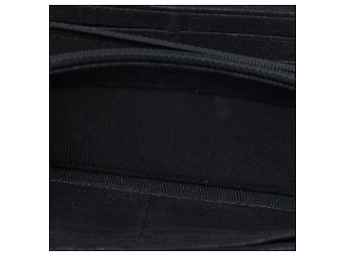 Chanel Portafoglio Wallet On Chain in camoscio metallizzato matelassé CC nero - vista 4