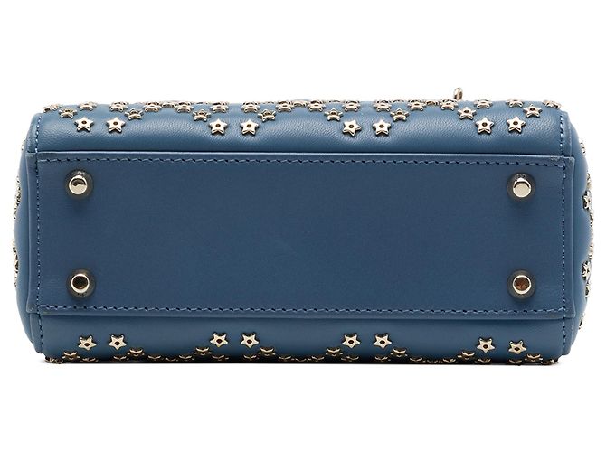 Dior Blue Mini Lambskin Cannage Lucky Star Studded Lady Dior Azul - vista 3