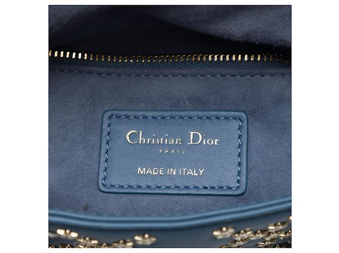 Dior Blue Mini Lambskin Cannage Lucky Star Studded Lady Dior Azul - vista 5