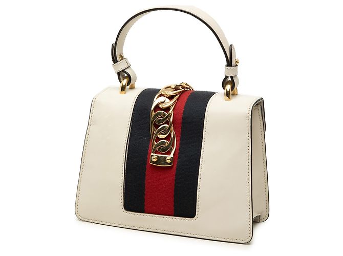 Bolso Gucci Sylvie Mini de piel de becerro blanca con Web Blanco - vista 2
