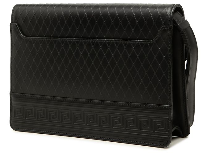 Clutch Versace in pelle nera Medusa Sunburst Nero - vista 2