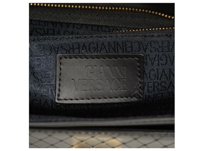 Clutch Versace in pelle nera Medusa Sunburst Nero - vista 5