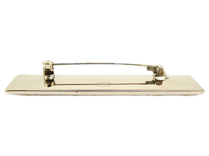 Chanel Brosche mit vergoldeter Logo-Plakette Gold Golden - Ansicht 3