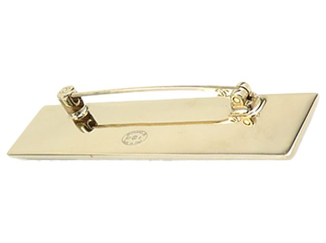 Chanel Brosche mit vergoldeter Logo-Plakette Gold Golden - Ansicht 5