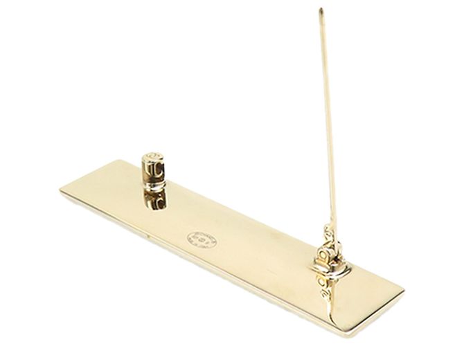 Chanel Brosche mit vergoldeter Logo-Plakette Gold Golden - Ansicht 8