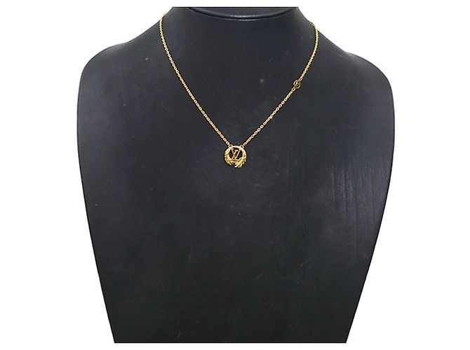 Louis Vuitton Gold Gold Plated Collier LV Angel Necklace D'oro - vista 10